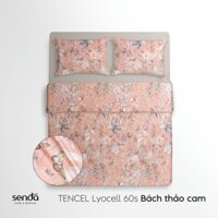 Vỏ chăn chần bông Lụa Tencel 60S họa tiết - Bách thảo cam