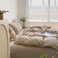 Vỏ chăn cotton LIDACO kích thước 2mx2m2 nhiều màu sắc lựa chọn - Cotton tici - Beige