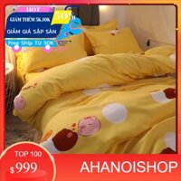 Vỏ Chăn Cotton Poly Hàn Lồng Ruột mẫu heo vàng (CGHN)