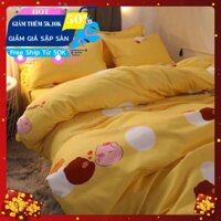 Vỏ Chăn Cotton Poly Hàn Lồng Ruột mẫu heo vàng