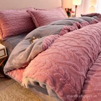 Vỏ chăn, Ga Trải Giường, vỏ gối, Bộ Bốn chiếc flannel, Bộ nhung sữa, vỏ chăn Tiflannel, một chiếc dày giữ ấm