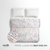 Vỏ chăn mỏng Lụa Tencel 60S họa tiết - Bách thảo tím