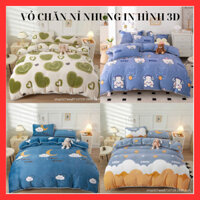 Vỏ chăn nỉ nhung có khóa kéo lồng được ruột kích thước 2m*2m3 mềm mịn dày đẹp in hình 3d siêu xinh