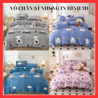 Vỏ chăn nỉ nhung có khóa kéo lồng được ruột kích thước 2m*2m3 mềm mịn dày đẹp in hình 3d siêu xinh