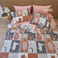 Vỏ chăn trần bông lồng được ruột Lụa Tencel 2mx2m2 Sen Đá Home Bedding họa tiết, mền chần mùa đông, hè cao cấp - 40S Ô gấu xám