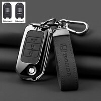 Vỏ chìa khóa bằng da hợp kim kẽm cho Honda Jazz Gk Civic Fb, vỏ chìa khóa lật bảo vệ toàn diện, vỏ chìa khóa điều khiển từ xa, móc khóa