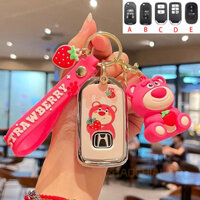 Vỏ chìa khóa TPU mềm cho điều khiển từ xa xe hơi, móc khóa cho Honda Vezel City Civic HRV BRV JAZZ CRV XRV ACCORD