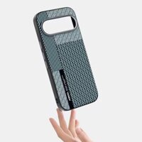 Vỏ Cho Google Pixel 9 Pro XL 9A Ốp Lưng Nam Châm Sạc Không Dây Cảm Giác Da Kinh Doanh Carbon Fibe Họa Tiết Camera Vòng Tròn Vỏ Điện Thoại Di Động