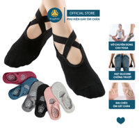 Vớ chuyên dùng cho yoga, pilates, nhảy múa có hạt silicone tăng độ bám, quai chéo chữ X chống tuột - Buybox - BBPK283 - Hồng
