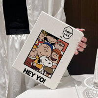 Vỏ đậu phộng snoopy ipad air4 / 5 / 6 pro11 2022 2024 mini6 / 7 Họa tiết lụa ipad sách khe cắm trường hợp gen5 / 6 / 7 / 8 / 9 / 10 bìa