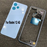 Vỏ đầy đủ cho Xiaomi Redmi 12 4G Ốp điện thoại pin phía sau Vỏ + Khung giữa + Viền khung Lcd phía trước 23053RN02A 23053RN02Y