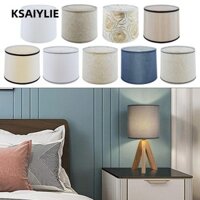 Vỏ đèn KSAIYLIE, Đèn chiếu sáng phong cách Bắc Âu bằng kim loại, Vải bóng đèn 9 màu Đèn để bàn Đèn sàn