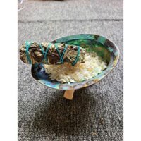 Vỏ Đĩa Ốc Xà Cừ Xanh - Hồng dùng đốt xô thơm - Palo santo các size lớn nhỏ - 60gr cát xà cừ bóng