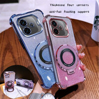 [Vỏ điện thoại lấp lánh] Vỏ bảo vệ cho iQOO Z9 Z9X Lite TURBO TURBO + Z9S Pro Z1X Vỏ điện thoại di động mạ điện mềm TPU có giá đỡ hút từ tính