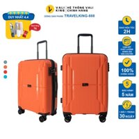 [Vỡ đổi mới] Vali kéo cao cấp TRAVELKING-888 nhựa PP chống vỡ, khoá STA, cổng sạc USB kích thước 20, 24 inch - BH 5 năm