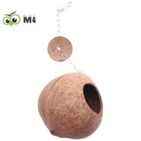 Vỏ Dừa Tự Nhiên Chim Tổ Nhà Hut Cho Thú Cưng Vẹt Budgies Parakeet Cockatiels Conure Canary Pigeon Lồng Hamster Chuột Gerbil Chuột Lồng Hạt Giống Đồ Chơi Hộp Tổ
