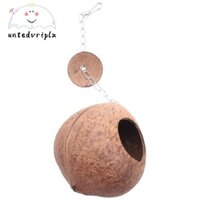 Vỏ Dừa Tự Nhiên Chim Tổ Nhà Hut Cho Thú Cưng Vẹt Budgies Parakeet Cockatiels Conure Canary Pigeon Lồng Hamster Chuột Gerbil Chuột Lồng Hạt Giống Đồ Chơi Hộp Tổ