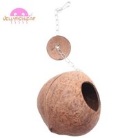 Vỏ Dừa Tự Nhiên Chim Tổ Nhà Hut Cho Thú Cưng Vẹt Budgies Parakeet Cockatiels Conure Canary Pigeon Lồng Hamster Chuột Gerbil Chuột Lồng Hạt Giống Đồ Chơi Hộp Tổ