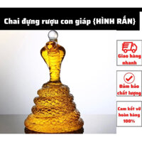 Vỏ đựng rượu hình Rắn 1Lít - Bình thủy tinh 12 con giáp