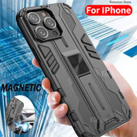 Vỏ giáp chống sốc IPhone16 ProMax cho iPhone 16 15 14 13 Pro Max Plus Mini 13Mini 15Plus 16Plus 16ProMax 5G Kim loại Giá đỡ cứng từ tính Vỏ điện thoại Bảo vệ mặt sau