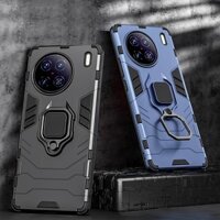 Vỏ giáp chống sốc từ tính bằng kim loại cho VIVO X90 Pro X80 Silicone + PC Vòng kim loại đứng Ốp lưng cho VIVO X90 Pro + Plus