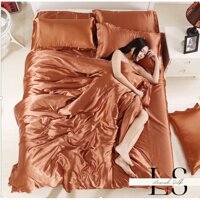 Vỏ Gối , Áo Gối Phi Lụa Cao Cấp Lavish Silk - Nâu Đất,50cm x 70cm