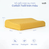 Vỏ gối cao su non Cotton Twill Hàn Quốc Sen Đá Home Bedding trơn màu, bao áo gối Memory Foam thô lụa cho người lớn - Hồng tím - 1 vỏ 60x35x811