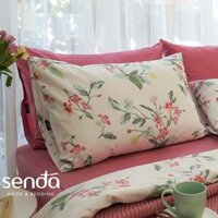 Vỏ gối Cotton Twill 40s 50x70 45x65 cm Sen Đá Home Bedding họa tiết, bao áo gối nằm cotton thô lụa cao cấp - Thủy tiên trắng - 1 chiếc vỏ gối 50x70