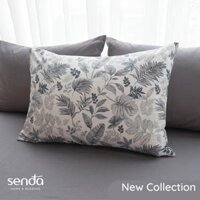 Vỏ gối Cotton Twill 40s 50x70 45x65 cm Sen Đá Home Bedding họa tiết, bao áo gối nằm cotton thô lụa cao cấp - Lá cọ nhí - 1 chiếc vỏ gối 50x70