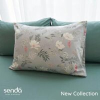 Vỏ gối Cotton Twill 40s 50x70 45x65 cm Sen Đá Home Bedding họa tiết, bao áo gối nằm cotton thô lụa cao cấp - Hoa ban trắng - 1 chiếc vỏ gối 45x65