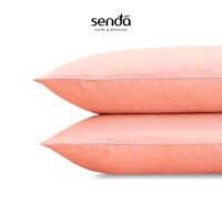 Vỏ gối Cotton Twill Hàn Quốc 50x70 45x65 cm Sen Đá Home Bedding trơn màu, bao áo gối nằm cotton 40s thô lụa cao cấp - Hồng vôi - 1 chiếc vỏ gối 45x65