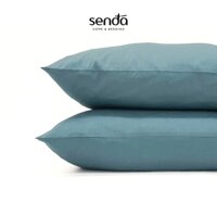 Vỏ gối Cotton Twill Hàn Quốc 50x70 45x65 cm Sen Đá Home Bedding trơn màu, bao áo gối nằm cotton 40s thô lụa cao cấp - Xanh tràm - 1 chiếc vỏ gối 45x65
