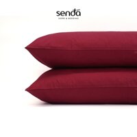 Vỏ gối Cotton Twill Hàn Quốc 50x70 45x65 cm Sen Đá Home Bedding trơn màu, bao áo gối nằm cotton 40s thô lụa cao cấp - Đỏ đô đậm - 1 chiếc vỏ gối 50x70