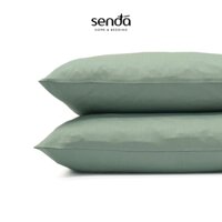 Vỏ gối Cotton Twill Hàn Quốc 50x70 45x65 cm Sen Đá Home Bedding trơn màu, bao áo gối nằm cotton 40s thô lụa cao cấp - Xanh đậu - 1 chiếc vỏ gối 50x70