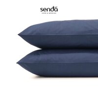 Vỏ gối Cotton Twill Hàn Quốc 50x70 45x65 cm Sen Đá Home Bedding trơn màu, bao áo gối nằm cotton 40s thô lụa cao cấp - Xanh than - 1 chiếc vỏ gối 45x65