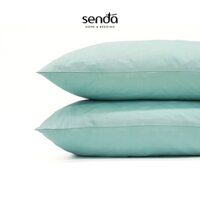 Vỏ gối Cotton Twill Hàn Quốc 50x70 45x65 cm Sen Đá Home Bedding trơn màu, bao áo gối nằm cotton 40s thô lụa cao cấp - Xanh ngọc - 1 chiếc vỏ gối 50x70