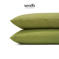 Vỏ gối Cotton Twill Hàn Quốc 50x70 45x65 cm Sen Đá Home Bedding trơn màu, bao áo gối nằm cotton 40s thô lụa cao cấp - Xanh cốm - 1 chiếc vỏ gối 45x65