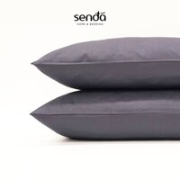 Vỏ gối Cotton Twill Hàn Quốc 50x70 45x65 cm Sen Đá Home Bedding trơn màu, bao áo gối nằm cotton 40s thô lụa cao cấp - Xám đậm - 1 chiếc vỏ gối 45x65
