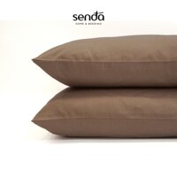 Vỏ gối Cotton Twill Hàn Quốc 50x70 45x65 cm Sen Đá Home Bedding trơn màu, bao áo gối nằm cotton 40s thô lụa cao cấp - Nâu Tây - 1 chiếc vỏ gối 50x70