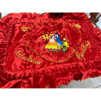 vỏ gối cưới thêu vải phi lụa .