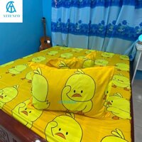 VỎ GỐI ĐẦU COTTON 45X65CM IN HỌA TIẾT NGỘ NGHĨNH CHO BÉ RUỘT GỐI BÔNG GÒN TỰ NHIÊN ÊM ÁI -THIẾT KẾ ATTENCO BH 3TH - VỊT VÀNG,1 VỎ GỐI 45X65CM