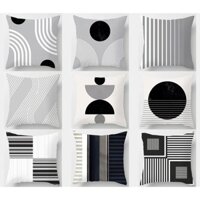 Vỏ gối Morandi line 70 x 70. 60 x 60.50 x 50,45 x 45,40 × 40. Vỏ gối sofa trang trí nội thất. Vỏ gối vuông.Gif