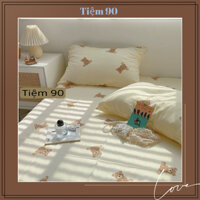 Vỏ Gối Nằm Cotton Áo Gối Họa Tiết Gấu Nâu Cao Cấp Kích Thước 48x74 cm Kiểu Hàn ( Lẻ 1 Chiếc )