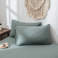 Vỏ gối nằm cotton tici Lidaco kích thước tiêu chuẩn 1 chiếc - Xanh mint - 45x65cm