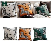 Vỏ gối ném Vỏ gối thêu Zebra 18x18 inch Vỏ đệm vuông