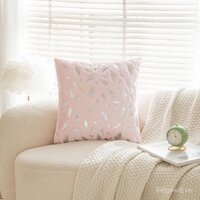 Vỏ gối nhung lông vũ bạc, phong cách Giáng sinh, cho phòng khách, ghế sofa, không khí năm mới