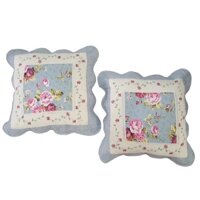 Vỏ gối tựa 50x50cm, Vỏ gối tựa trang trí 100% cotton ghép chần