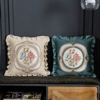Vỏ Gối Tựa Lưng Vuông 45x45cm Vỏ Gối Viền Châu Âu Hoạ Tiết Nhiều Màu Sắc Trang Trí Sofa, Phòng Khách, Phòng Ngủ