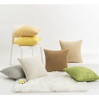 Vỏ gối tựa lưng vuông sofa nhung tăm cao cấp trang trí sofa đủ màu sắc
