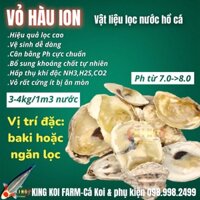 Vỏ hàu  ION đã nung kỹ _ ổn định PH,lọc nước,khử độc,cung cấp khoáng chất cho hồ cá KOI _ Kingkoifarm